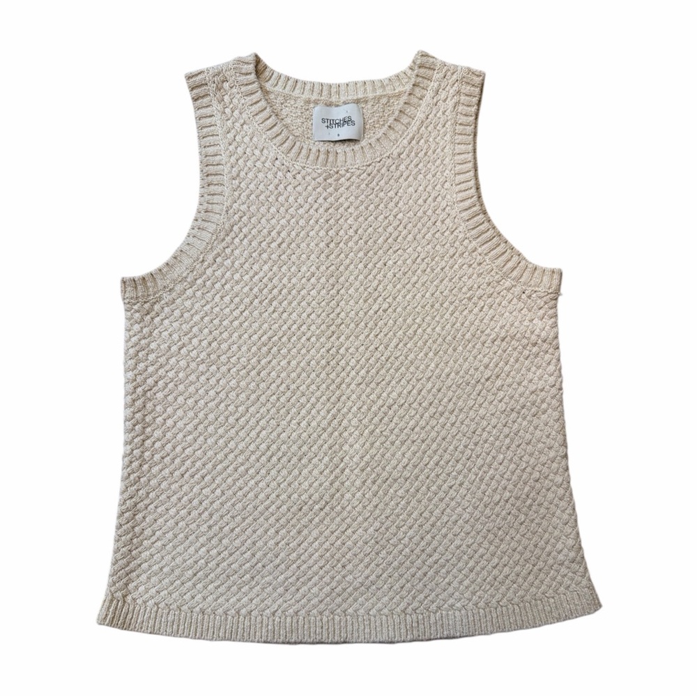 Stitches & Stripes Cream Colored Knit Sleeveless Top